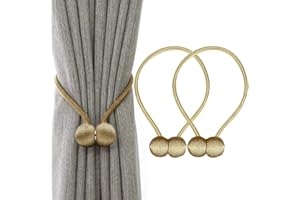 IHClink Magnetische Vorhang Raffhalter Vorhang Clips Seil Rückwärtige Vorhang Halter Schnallen Vorhang Binder Gardinenhalter für Haus Dekoration 2 Stück Gold (EU patent 004522746-0001) …