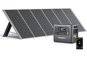 AFERIY Solar Generator 2400W mit 400W Solarmodule, 2048Wh Tragbare Powerstation (4800W Peak), LiFePO4 Batterie, 220V-240V, Faltbar Solarpanel mit USB, IP65, für Outdoor Camping, Reise, Stromausfälle