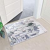 Rutschfeste Schmutzfangmatte Tür Eingangs Fuß Matte Teppich fußabtreter 40 x 60 cm, Maschinenwaschbarer, Weicher Barrier für 