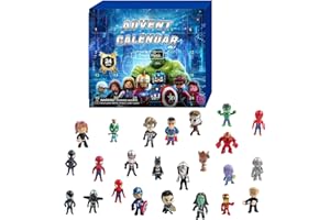 Aleshime Superhero Advent Calendar 2025, Avenger Christmas Countdown Calendars, 24 Days Toy Advent Calendar for Kids Boys Girls Christmas Party Favor Gifts(Blue B)