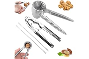 Rierousy Nussknacker Walnüsse 4 er Set, Nußknacker, Walnussknacker mit Rutschfestem Griff, Multifunktionaler Nussknacker Geeignet zum Schälen von Walnüssen, Nüssen, Hummern Usw (4-teiliges Set)