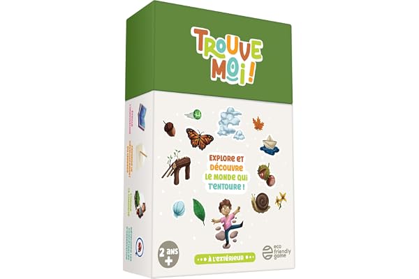 Oh Happy Games Trouve-Moi À l'Extérieur - Jeu Cherche et Trouve Nature pour Enfant de 2 à 7 ans - 56 cartes, 3 modes - Chasse au Trésor en Plein Air sans écran, Parc Jardin Forêt
