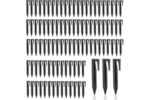 FORHOME 100pcs Fixing Pegs, Universal Ground Nails Cable Lawn Robot, Robot Nails Lawn Mower for Peripheral Cables, Camping Tent
