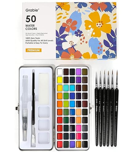 Talens Royal Floral Watercolour set pour starters, Aquarelle starters, Kit peinture, 12 couleurs peinture aquarelle, Papier aquarelle Van Gogh A6, Sakura Pigma Micron Fineliner, Pinceau aquarelle Talens Royal Floral Watercolour set pour starters, Aquarelle starters, Kit peinture, 12 couleurs peinture aquarelle, Papier aquarelle Van Gogh A6, Sakura Pigma Micron Fineliner, Pinceau aquarelle