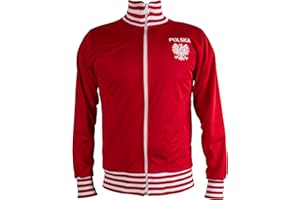 JL SPORT Pologne/Polska Veste Retro Football Survêtement Veste Zippée Hommes