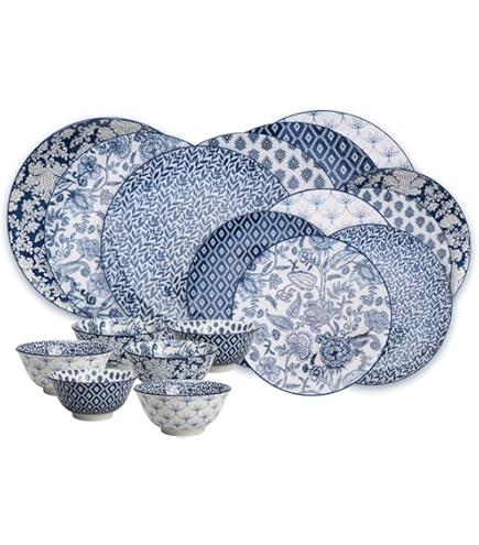 Service De Table 18 Pièces Paris Prix - Porcelaine Noire Motif Palme 26cm
