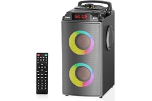 BOHINI Big Bluetooth Speakers, 60W Wireless TWS Portable Bluetooth Speaker, Beat-Driven Lights, Loud Stereo Speaker, Bluetooth 5.0 outdoor music player with Subwoofer