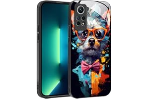 YUXING Funda para Xiaomi Redmi Note 12 Pro 4G / Note 11 Pro 5G/4G - Diseño de Patrón Geométrico Arte Abstracto Vidrio Carcasa, Antichoque Anti-Slip Anti-Scratch Case (Dog)