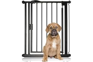 Bettacare Auto Close Pet Gate, 68.5cm - 75cm, Matt Black, Narrow Pressure Fit Stair Gate for Dog & Puppy, Safety Barrier for Narrow Doors Hallways and Spaces, Easy Installation