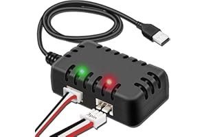 Tosiicop 7.4V Lipo Battery Ladegerät - RC Car Balancer Charger mit USB Schnell Ladekabel 2-in-1 XH-3P Stecker 1A für 2S Akku RC Auto Boat Airplane Monstertruck Quadcopter Airsoft SCX24 SCX10
