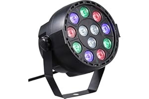 Lixada 12 LEDs Par Lights,8 canaux RGBW Mélange de lumière de scène avec stroboscope DMX et mode actif sonore pour Disco Party Christmas DJ Club KTV