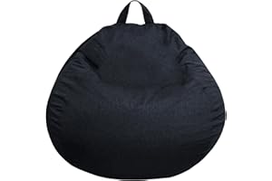 bananair - Bean Bag Chair for Adults & Kids - Foam Filling, Soft & Comfortable - Removable & Washable Cover - Very Practical, Children Bean Bags Easy to Transport (80x70 cm, Black)