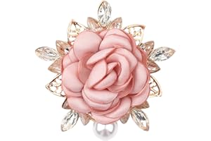 COMNICO Broche en Forme de Fleur pour Femme, Elégantes Roses en Cristal, Broches à la Mode Costume Bijoux Vêtements, Accessoires Sacs Décoration pour Femmes et Filles, Fête de Mariage