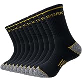 Wamicu 10 Pares Calcetines Hombre Trabajo Work Socks para Botas | Acolchado Completo en Planta y Empeine, Transpirables y Res