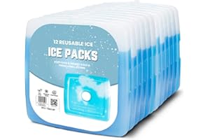 Sterun Reusable Slim & Lightweight Freezer Cold Packs for Lunch Boxes, Coolers & Camping | Freezer Blocks | Ice Packs