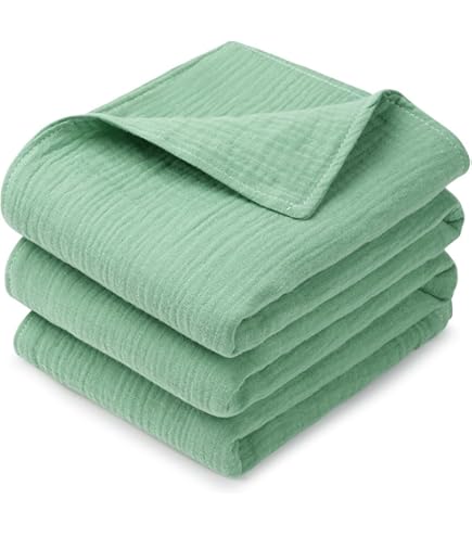 8 Asciugamani In Mussola Di Cotone Organico Per Neonati - 30x30 Cm, Extra Morbidi, Per Pelli Sensibili - Foto 5