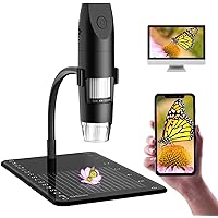 Drahtloses Digitales Mikroskop, Skybasic Mini Handgehalten USB Kamera 50X bis 1000X Vergrößerung 1080P FHD 2.0 MP 8 LED…