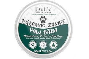 DULÀC FARMACEUTICI 1982 Naturalny krem ​​na opuszki palców psa Dulàc Made in Italy z witaminą E, masłem shea, woskiem pszczelim - krem ​​nawilżający do psich łap, regenerujący i chroniący łapy przed śniegiem, ziemią i czynnikami zewnętrznymi
