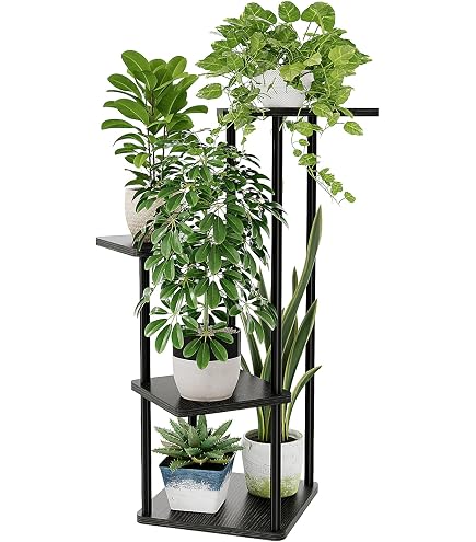 Support Plantes Intérieur 158 cm, Grand Porte Plante Intérieur en Bois, Étagère Plante pour Plantes Multiples, Porte Plante Extérieur Suspendu pour Salon, Jardin, Balcon, Décoration Maison