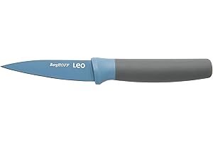 BergHOFF Leo en Acier Inoxydable avec revêtement en céramique Anti-adhésif Couteau d'office, Bleu, 8.5 cm