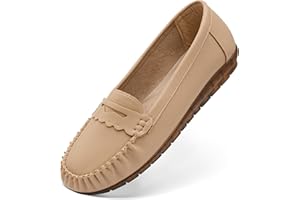 Wuyaraymia Mocasines de Mujer Cuero Zapatos Comodos Vestir Casual Plataforma
