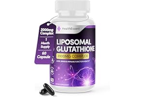 LIDOQUE Liposomal Glutathione, 2000mg Complex with Vitamin-C and Collagen Peptides, Liposomal Vitamin C, Glutathione Supplement, Superior Bioavailability 10X Absorption - 60 Softgels