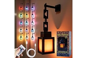 ASLANKA Lampe de nuit Minecraft 3D pixelisée - Lampe de nuit rechargeable par USB - 16 couleurs LED avec interrupteur et télécommande - Lumières murales, idéales pour la chambre, décoration de salle de jeux