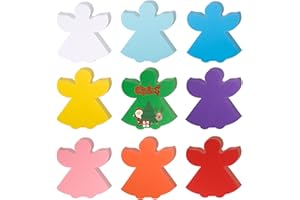 MIXTEACH 72 Pcs Angel Cutouts Paper Angel Shapes Christmas Angel Shaped Cut Outs Assorted Color Paper Angel Die Cut for Christmas Winter Celebration Decor Kids Bulletin Board Classroom Craft Projects,5.3x6