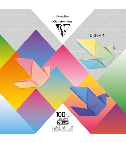 Lot de 150 feuilles de papier origami double face pour origami - 50 couleurs vives - Pour
