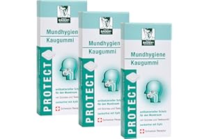 ‎RALF BADERS GESUNDHEIT BADERs PROTECT Mundhygiene Kaugummi aus der Apotheke. Antibakterieller Schutz für den Mundraum mit Teebaumöl, Grüntee und Xylit. 3 x 20 Kaugummi-Quadrate