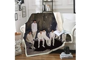 SMNVCKJ BTS - Mantas de forro polar para sofá cama y sofá, 100% microfibra, para adultos y niños (3,150 x 200 cm)