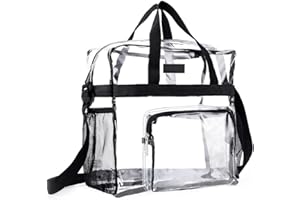 Dafencar Tasche Transparent, 30 x 30 x 15cm Tasche Transparent Groß, Transparente Bibliothek Tasche, Transparente Bib Tasche, Durchsichtige Taschen