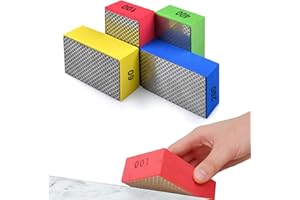 Orssmigs 4 Pezzi Blocchi Abrasivi Diamantati,Spugna Abrasiva Carta Vetrata per Lucidare Marmo per Piastrelle Ceramica Granito Marmo Vetro Rettifica Grana 60# 100# 200# 400# per lucidatura diamante