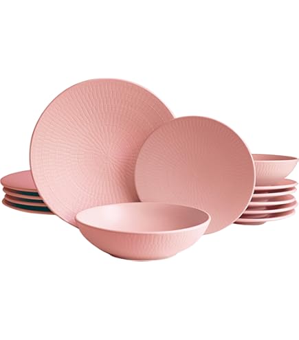 Tognana Porcellane Roselyn servicio de mesa 18 piezas Porcelana rosa, Blanco - cooking