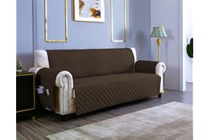 ‎SEVI'S sevi's Sofabezug 3 Sitzer 170cm, Sesselschoner Wasserdicht Reversibel mit Auflage, Geeignet für alle Sofas - Braun