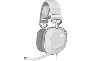 Corsair HS80 RGB USB Gamingowy Zestaw Słuchawkowy Klasy Premium z Dźwiękiem Przestrzennym 7.1 (Mikrofon o Jakości nadawczej, Nauszniki z Pianki z Pamięcią, Dźwięk HiFi, Solidna Konstrukcja) Biała