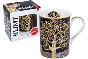 CARMANI - Taza clásica Decorada con Gustav Klimt El árbol de la Vida 420 ml