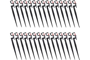 Tesmotor Irrigation Drippers, 30Pcs G‑Type 360 Degree Rotation Sprinkler with 12" Arrow Stake, Garden Watering Spray Nozzle for (4-7mm) Watering System