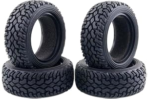 KINGCOO 1/10 RC Autoreifen auf der Straße, 4Stück 75mm RC Rallye Auto Gummireifen für 1:10 RC On Road Touring Racing Car 1/16 RC Rallye-Auto für HSP HPI Kyosho Tamiya (Schwarz)