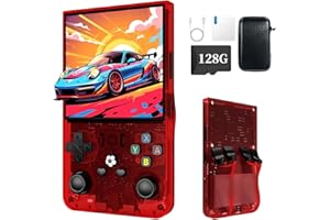 XiFanHo R36MAX Retro Handheld Spielkonsole 128 GB– 4K HD 4,0-Zoll-IPS-Bildschirm, mit vielen Spielen, Open-Source Linux System Retro Konsole Spielkonsole 4000 mAh(Rot)