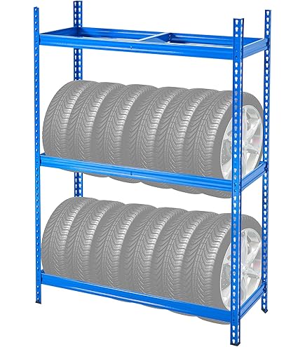 Scaffale Per Pneumatici YRHome A 2 Piani - Portata 180 Kg, 107x46x117 Cm, Ideale Per Garage E Officina - Foto 12