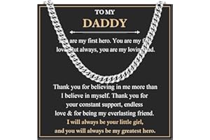 EYQV Gifts for Dad Grandad Step Dad Daddy Fathers Day, Cuban Chain Necklace Special Gifts for Dad Stepdad Grandad Daddy from Daughter Son Grandchildren, Mens Birthday Christmas Presents