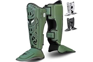 MYTRA FUSION Boxing Shin Guards for Men and Women — Shin & Instep Pads with Foam Protection, Adjustable Straps & Elastic Foot Bands | Shin Pads Kickboxing, Muay Thai & MMA Training