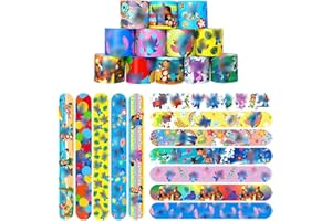MaSif Braccialetti Slap Stich,24Pcs Stich Schiaffo Braccialetti per Bambini,Schiaffo Braccialetti Stich per Bambini per Festa Compleanno Party Supplies Favors per Bambini