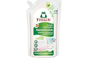 Frosch Mleczko migdałowe Sensitive płyn do płukania tkanin miękkich i pielęgnacji na bazie roślin, wegański, 40 WL, 1 opakowanie (1 x 1000 ml)