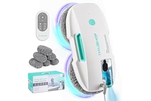 ‎HAUSHOF HAUSHOF Fensterputzroboter mit Sprühfunktion, 3800PA Elektrischer Fensterputzer, Intelligenter Navigation, Fernbedienung, Mit Glasreiniger & Tüchern, Zweifacher Schutz, Für Innen- & Außenfenster