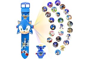 Pusuanzi Hérisson Montre Enfant Garcon, Montre Digitale Enfant avec 24 Modèle de Projection, Hérisson Conception à Clapet Montre Watch pour 3+ Enfants Les Cadeaux de Anniversaire