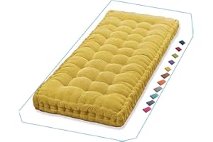 MIECOAE Bankauflage, Sitzkissen Bank, Rutschfestes Bankkissen Outdoor, Sitzpolster Indoor, Gartenbank Kissen 120, 100, 150, 150x45, 150x55, 150 x 40, Sitzauflage Bank für Garten, Terrasse, Schaukel(Yellow 1b,