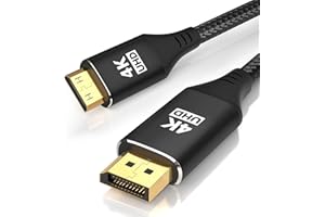 KELINK 4K DisplayPort to Mini HDMI Cable 10FT, DP to Mini HDMI Male Video UHD 1440P/2K@120Hz,4K@30 Nylon DP to Mini HDMI Uni-Directional Cord for Dell, Desktop, AMD, NVIDIA, Lenovo, HP, ThinkPad
