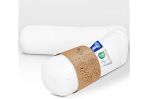 FH FAM' HOME HOME COSINESS FAM Home Podgłówek 180 cm, 1 szt. - Poduszka na poduszkę 21 x 180 cm, dla 2 osób, ortopedyczna, oddychająca, nadająca się do prania, puste włókna poliestrowe z recyklingu, jakość hotelowa, miękka